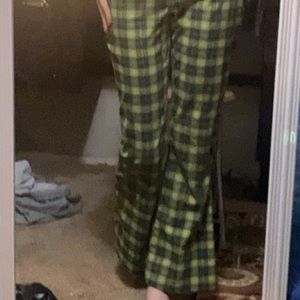 Flared Plaid Y2k Pants